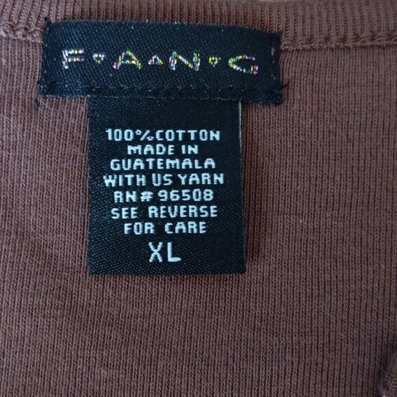 FANG Brown Top with Pink Floral Accents - Picture 8 of 8